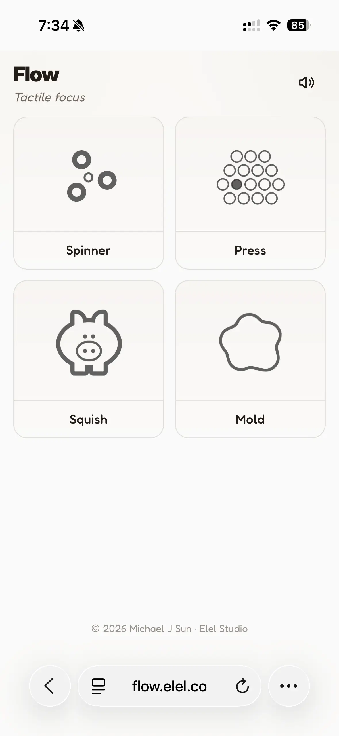 Flow home grid with four toys
