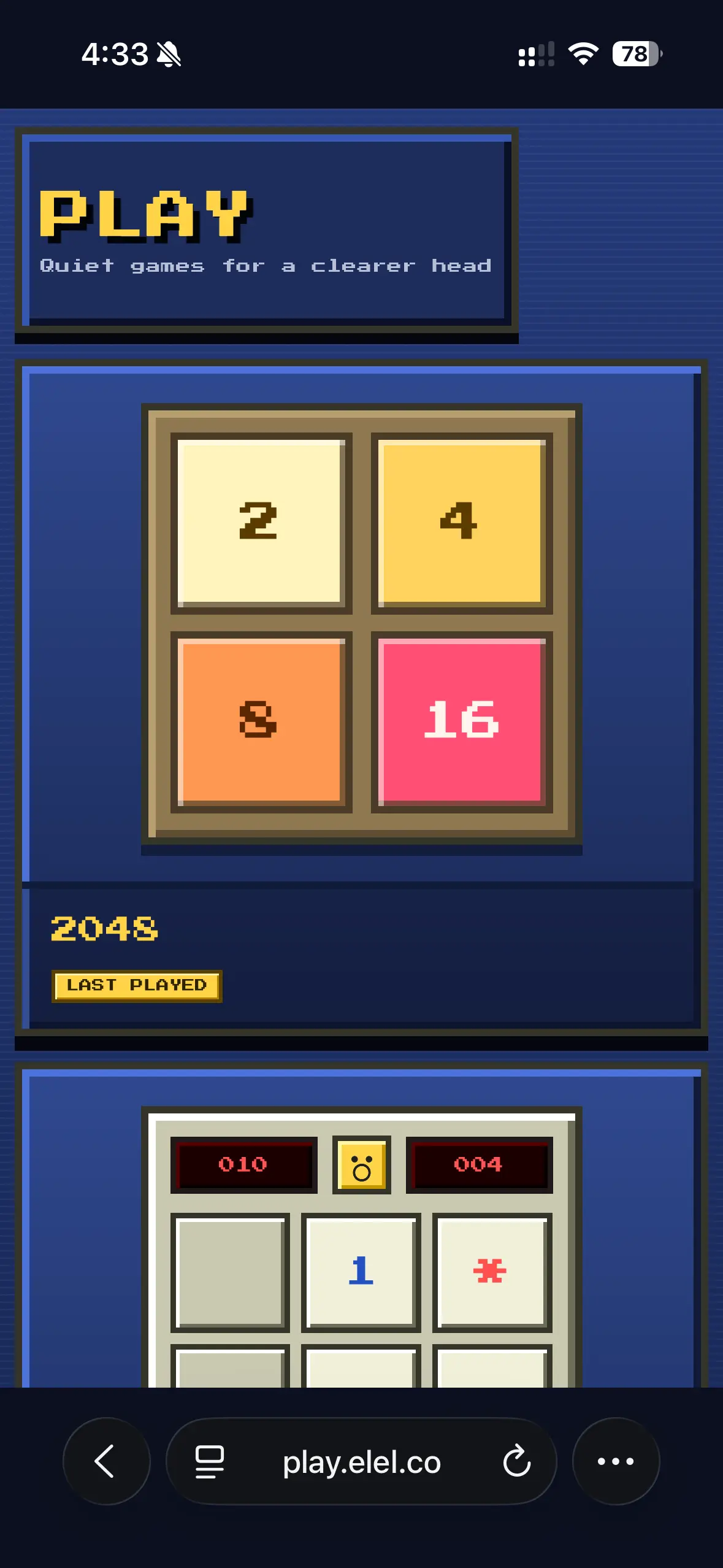 Play home screen with game cards