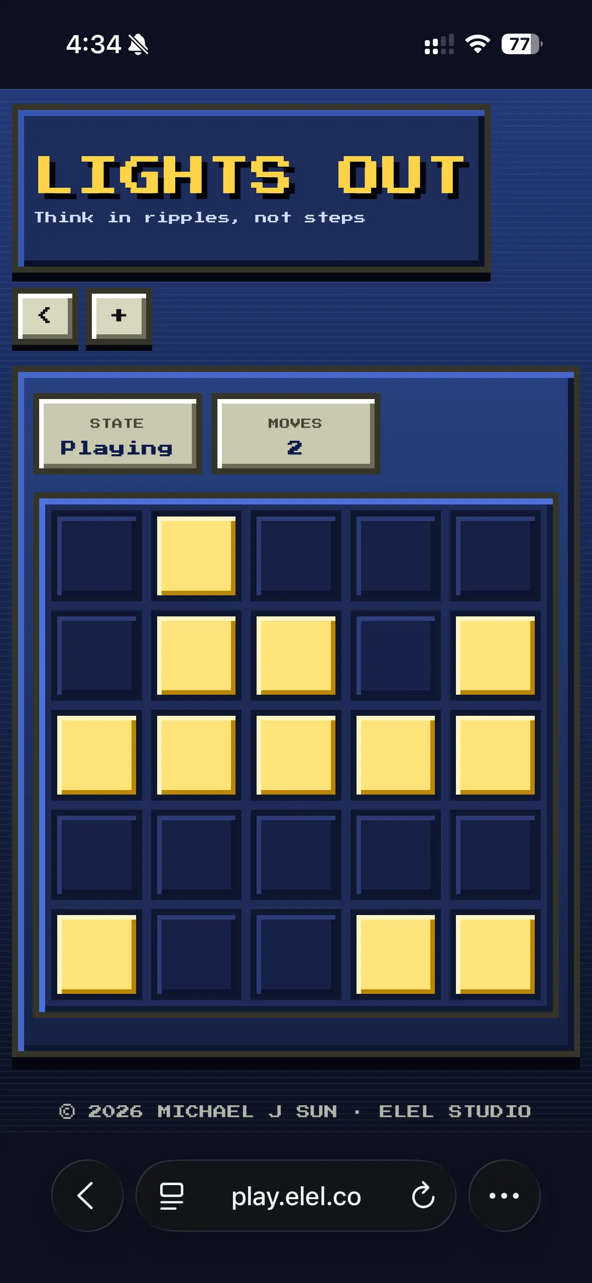 Play Lights Out game screen