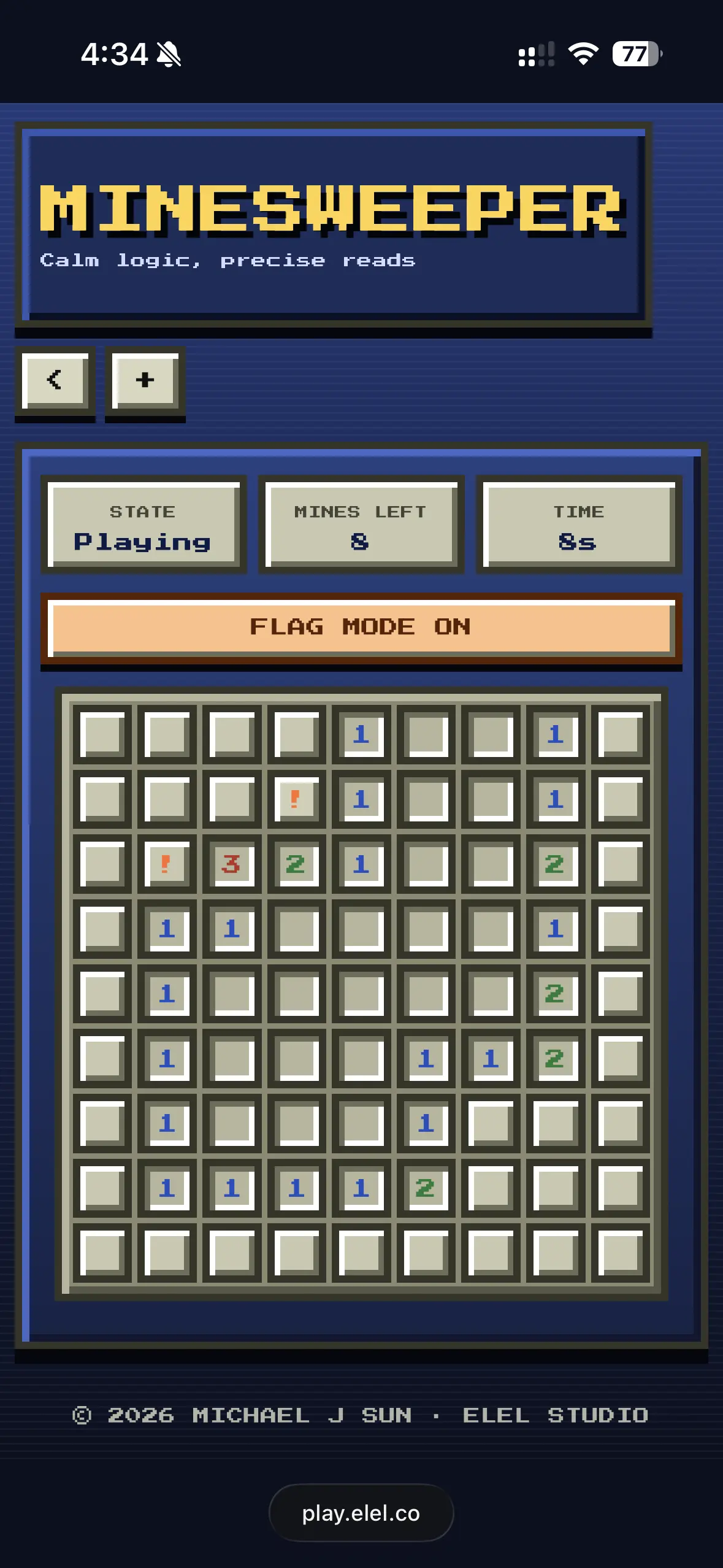Play Minesweeper game screen